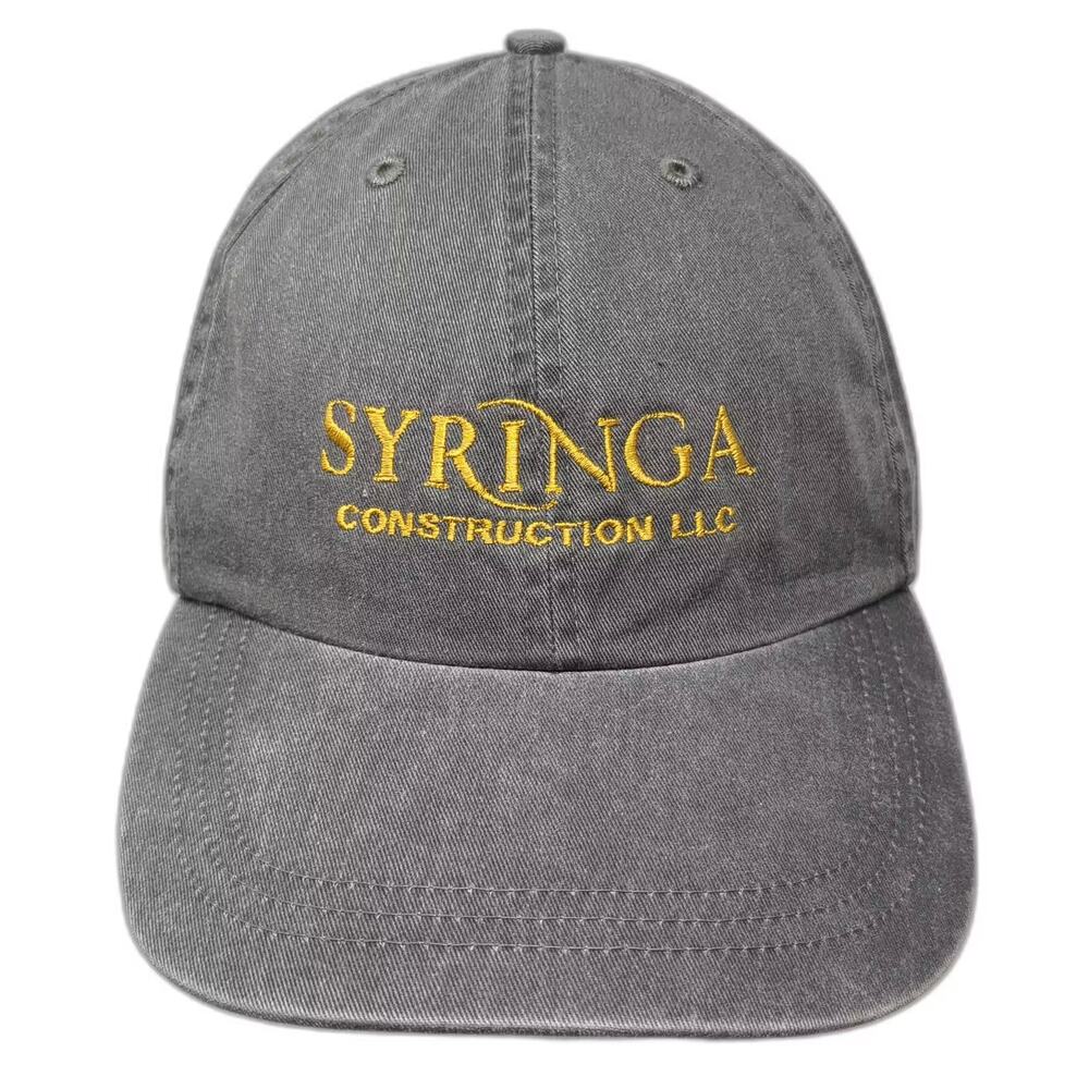 Fahrenheit Baseball Cap Hat Gray Yellow Syringa Construction Os Slideback